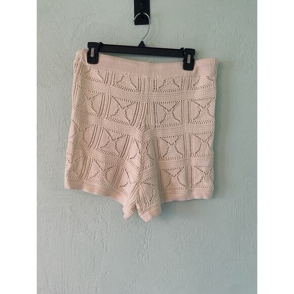 The Drop Beach Knit Shorts Size Medium Beige Cream Ribbed Waist Band - Picture 2 of 3